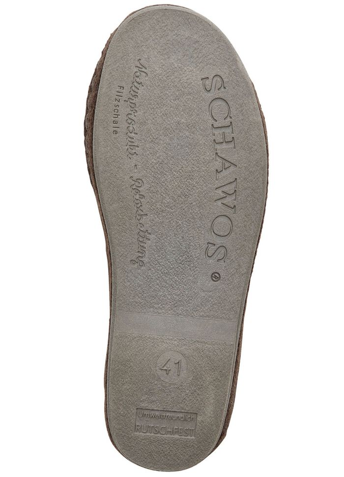 Gef&uuml;tterte Herren-Hausschuhe, mit Schurwolle BRAUN