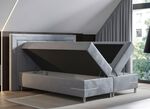 Boxspringbett mit LED-Beleuchtung und Topper SILBER