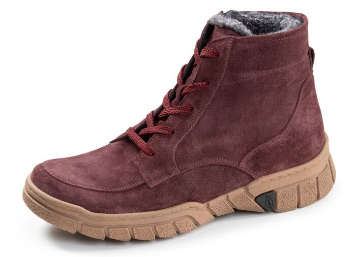 Waldl&auml;ufer, gef&uuml;tterte Damen-Stiefeletten, Winterschuhe, Weite H, mit herausnehmbarem Fu&szlig;bett BORDEAUX