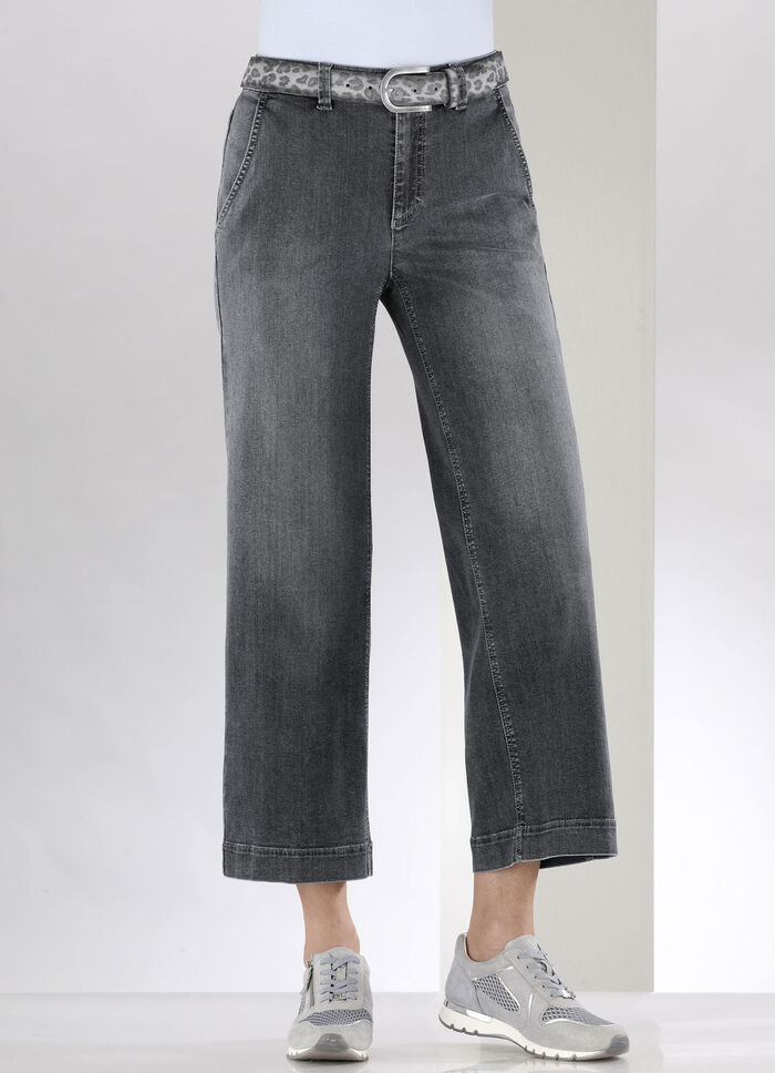 Jeans-Culotte mit luftig-weitem Bein ANTHRAZIT