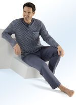 Schlafanzug mit Knopfleiste, Brusttasche, mit Modal 