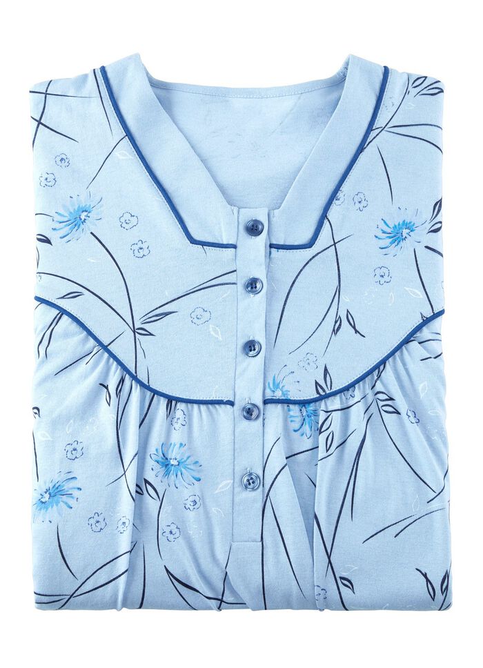 Nachthemd, Langarm mit Knopfleiste 