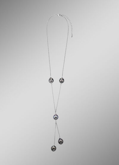 Halskette mit Tahiti-Zuchtperlen in Tropfenform 