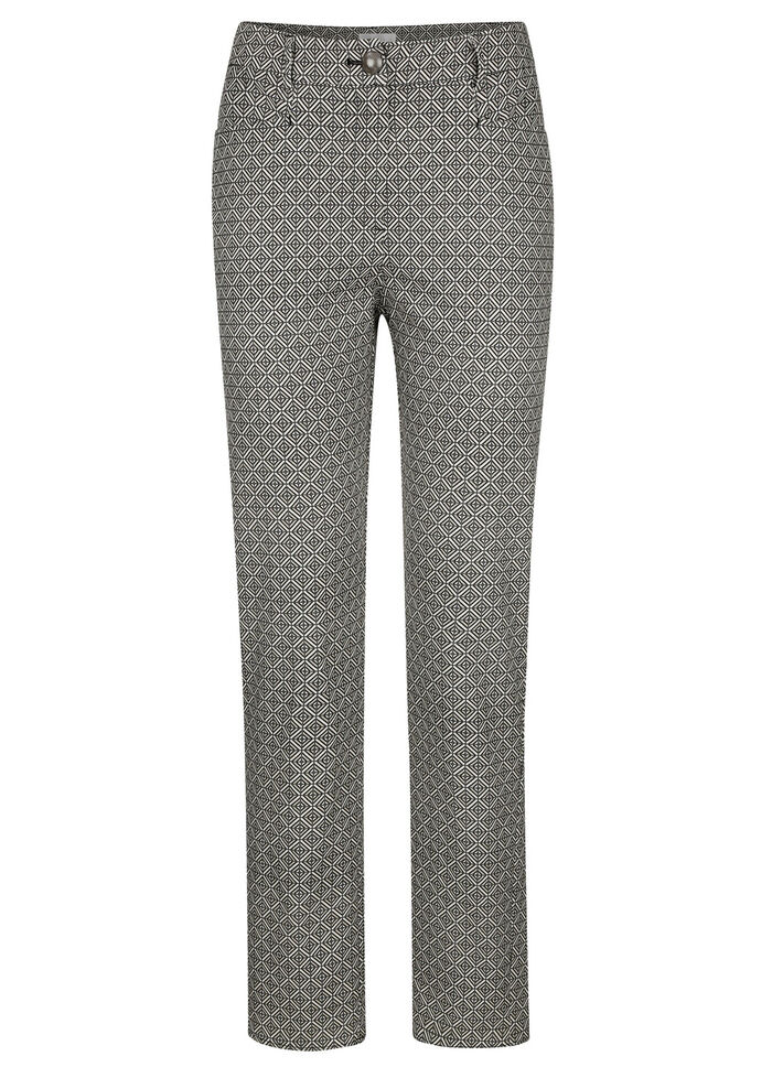 Hose in trendgenauer Dessinierung 