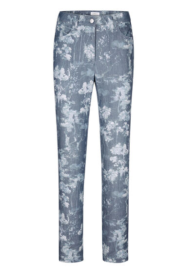 Hose mit floraler Dessinierung 