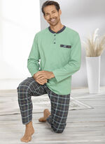 Schlafanzug mit Knopfleiste und offenen Beinabschl&uuml;ssen 