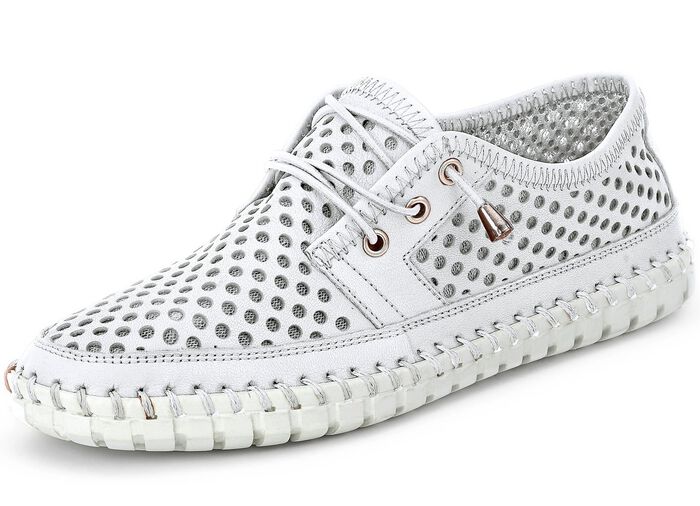 Gemini, sommerliche Damen-Schn&uuml;rschuhe, Weite G, mit herausnehmbarem Fu&szlig;bett WEISS