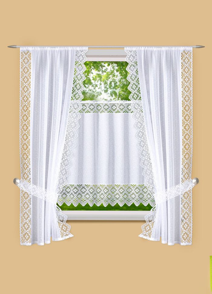 Fensterdekoration H&auml;kelborte aus Jacquard 