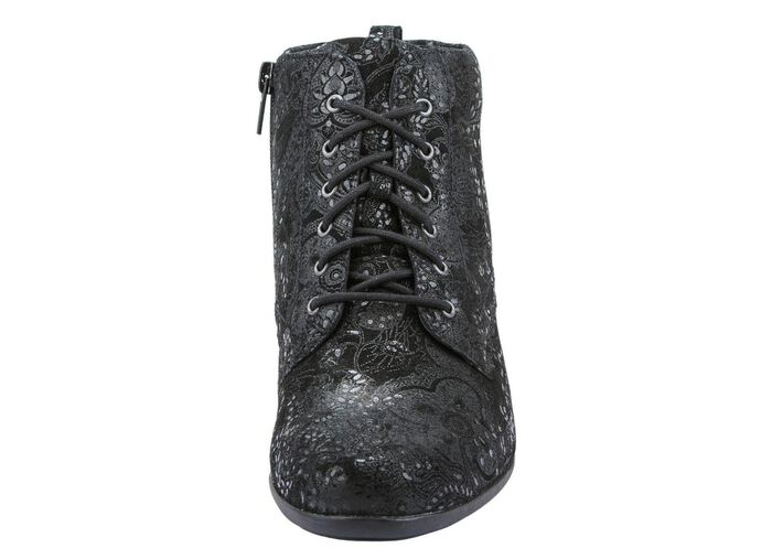 Waldl&auml;ufer Schn&uuml;r-Stiefelette mit floraler Pr&auml;gung 