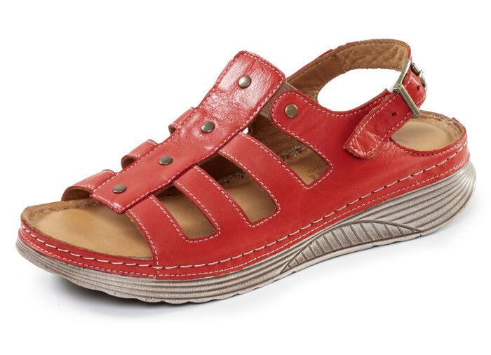 Gemini, klassische Damen-Sandalen, Weite G, aus Leder ROT