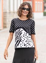 Pulli in angenehm weicher Qualit&auml;t SCHWARZ-WEISS