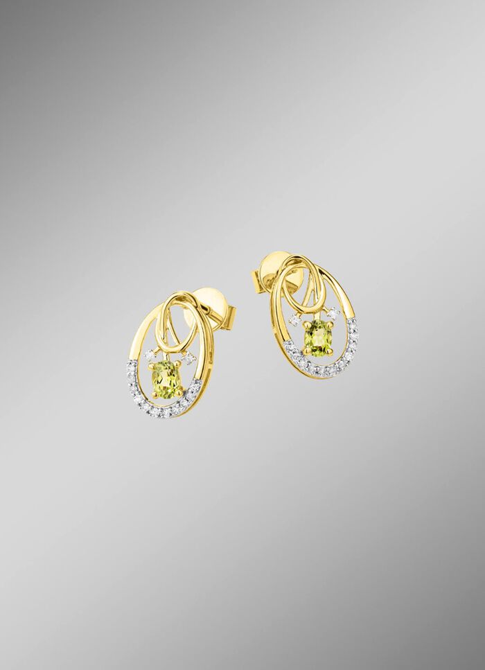 Ohrstecker mit Brillanten und Peridot 