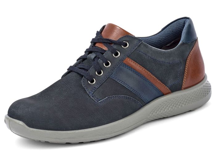 GINO GALANTE, bequeme Herren-Schn&uuml;rschuhe, Weite K, mit herausnehmbarem Fu&szlig;bett MARINE-COGNAC