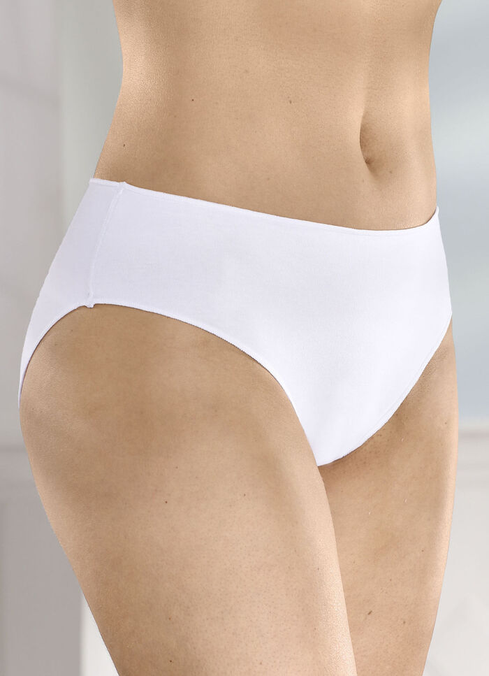 Viererpack Slips mit besonders flachen Abschlüssen WEISS