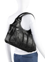 Patchwork-Tasche aus Nappaleder  SCHWARZ