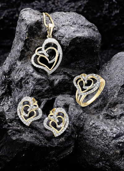 Herz-Anh&auml;nger mit 45 Diamanten 