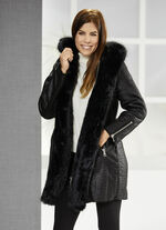 Longjacke mit Kroko-Dessin 