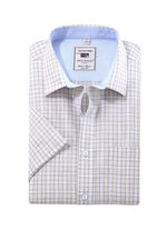 Kariertes "Milano Italy"-Hemd in 4 Farben BEIGE KARIERT