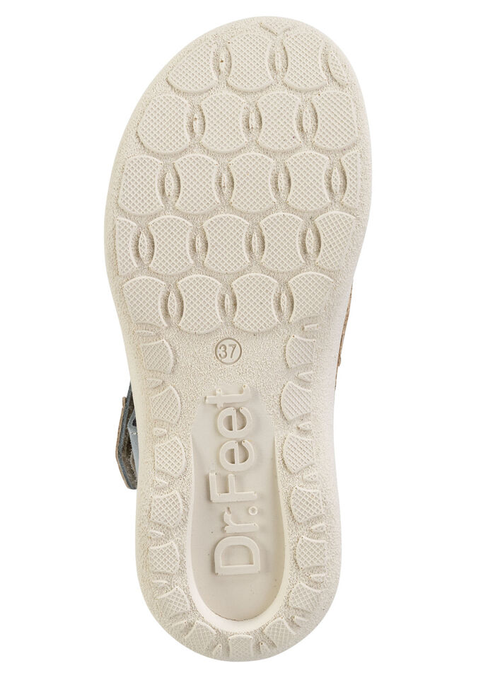 Stegspangen-Sandale mit Kork-Besätzen BLEU