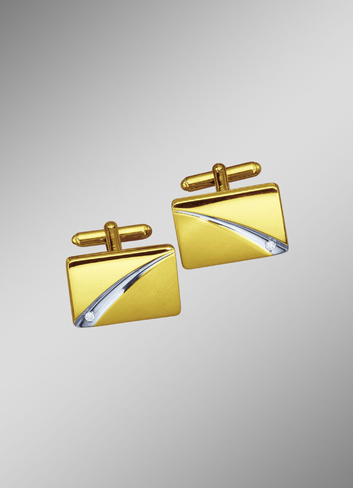 Manschettenknöpfe mit Weißgoldrille 