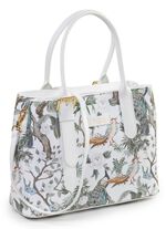 TIZIA, Tasche, Damen, mit abnehmbarem, verstellbarem Umh&auml;ngeriemen WEISS-JADEGR&Uuml;N