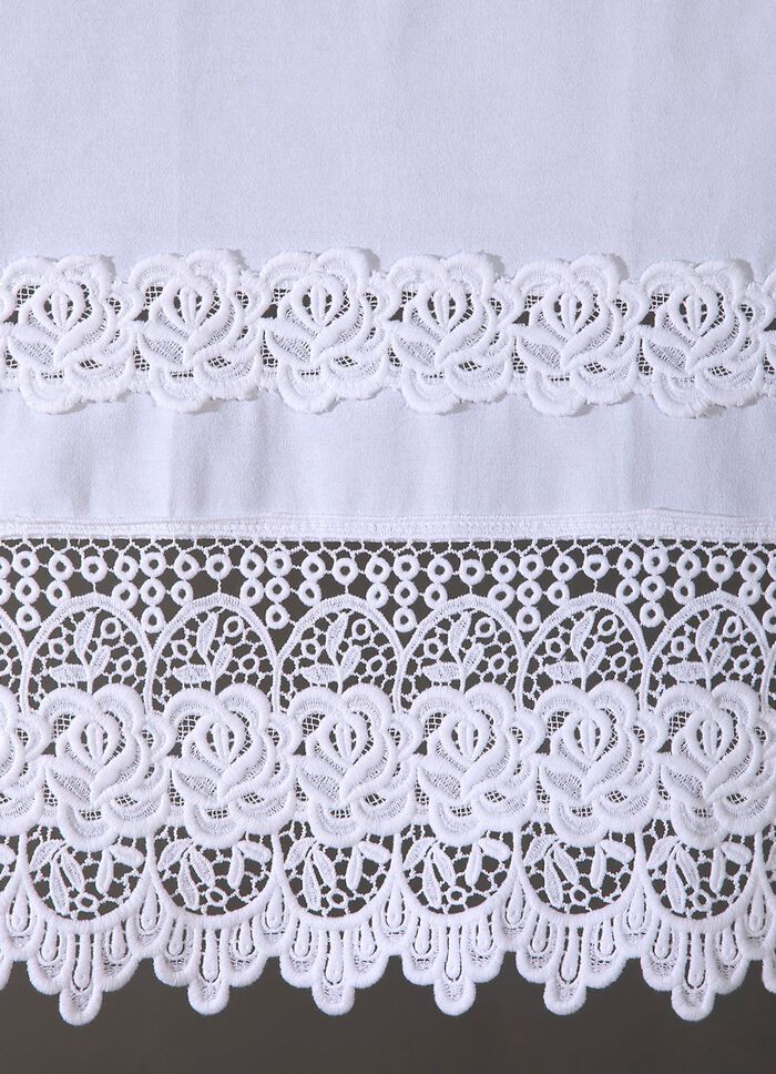 Fensterdekoration aus reiner Baumwolle mit hochwertiger Spitze 