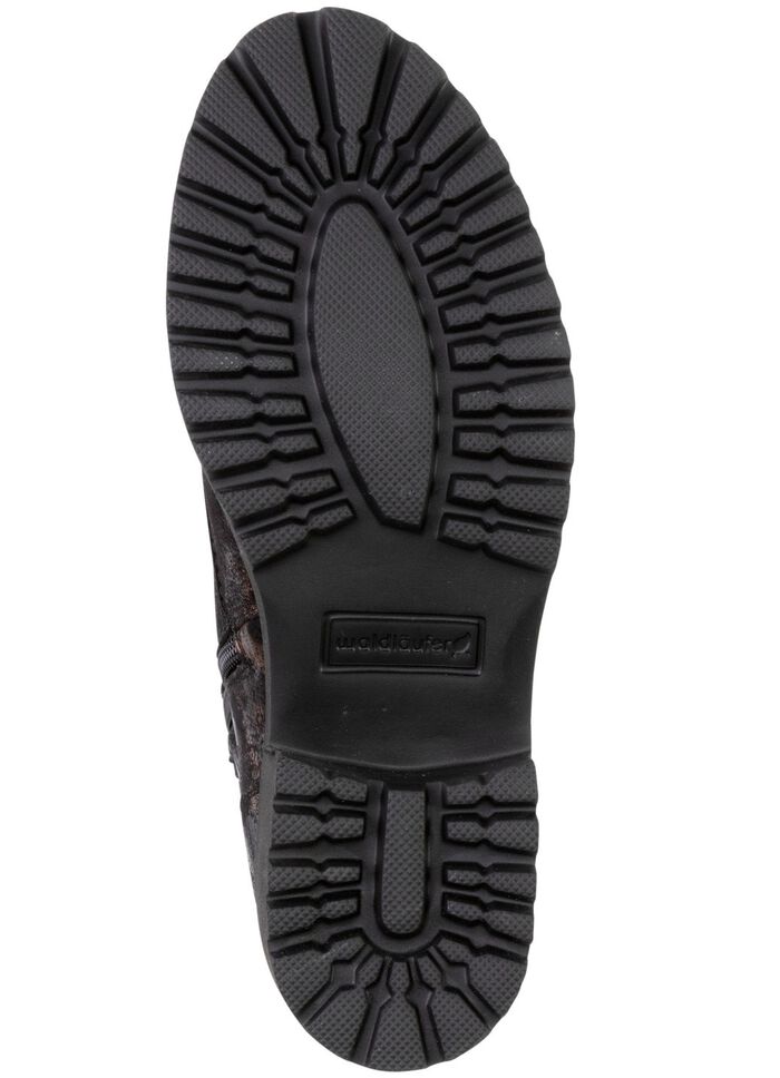 Waldl&auml;ufer Schn&uuml;r-Stiefelette mit Leo-Print SCHWARZ-BRONZE