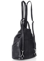 Laurina, Rucksack, Damen, mit zwei durch Rei&szlig;verschluss teilbare Umh&auml;ngeriemen SCHWARZ