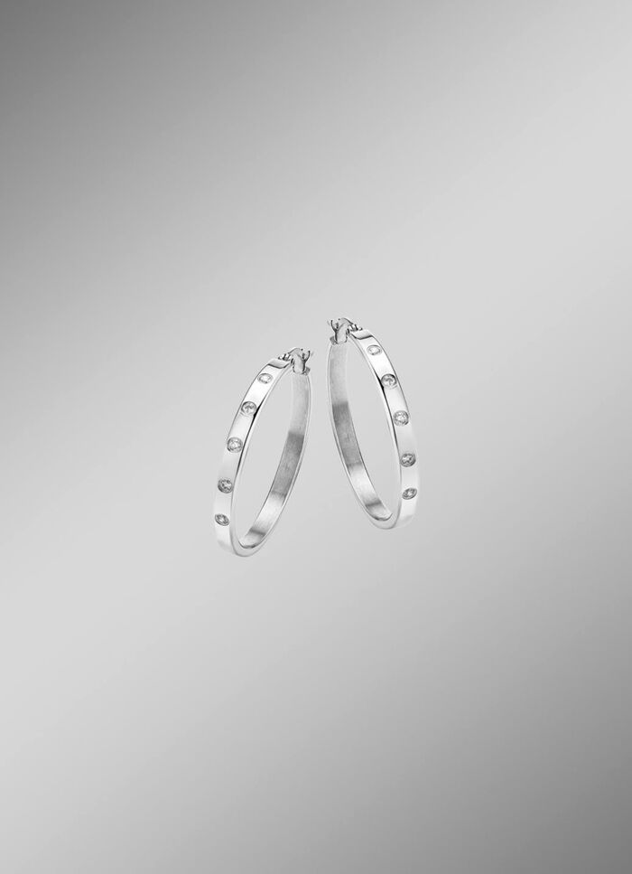 Strahlende Creolen mit synth. Zirkonia f&uuml;r unvergessliche Momente 