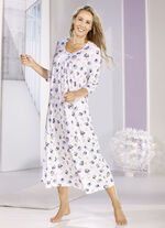 Nachthemd mit Faltenlegung und Absteppung am Dekolleté 