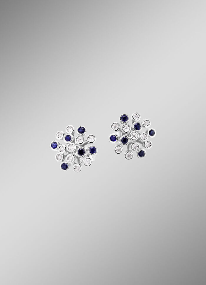 Hochwertige Ohrstecker mit Safir und Brillanten 