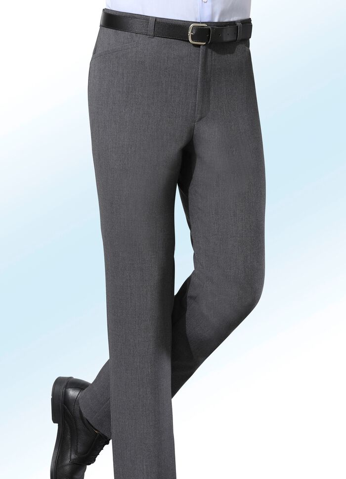 "Klaus-Modelle"-Hose mit G&uuml;rtel in 5 Farben DUNKELGRAU MELIERT
