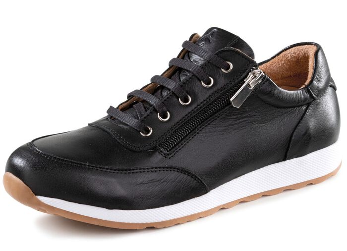 Andrea Conti Schn&uuml;r-Sneaker  aus weichem Nappaleder SCHWARZ