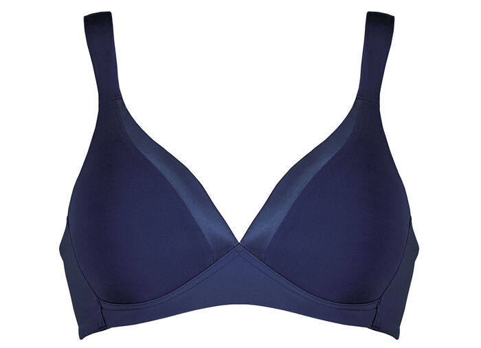 Naturana BH mit Satinblende am Dekollet&eacute; MARINE