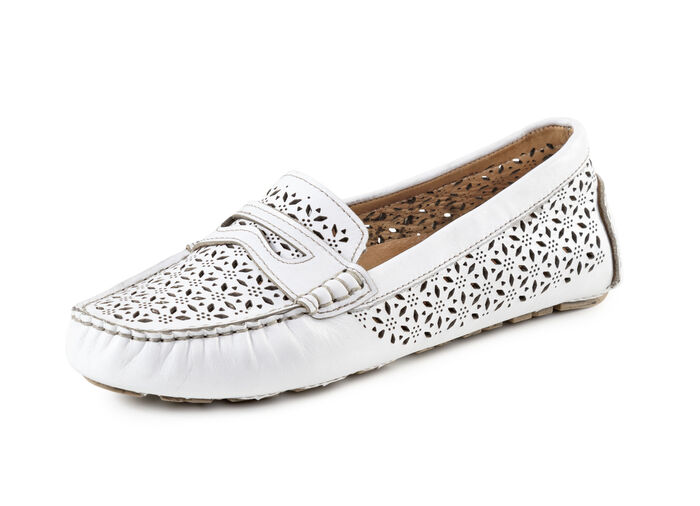 Gemini Slipper aus schattiertem Nappaleder WEISS