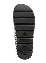 Laurina Pantoffel aus bedrucktem Filz GRAU-SCHWARZ