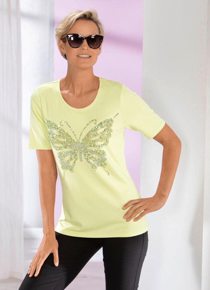 Shirt mit Flatlocknaht in 2 Farben PISTAZIE