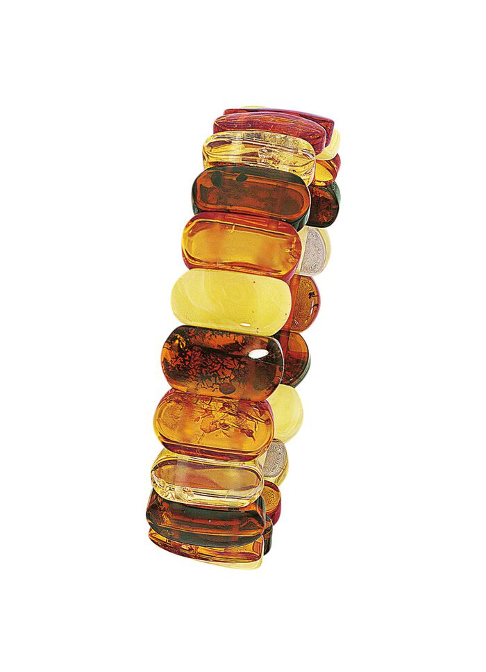 Armband, echte bunte Naturbernsteine 