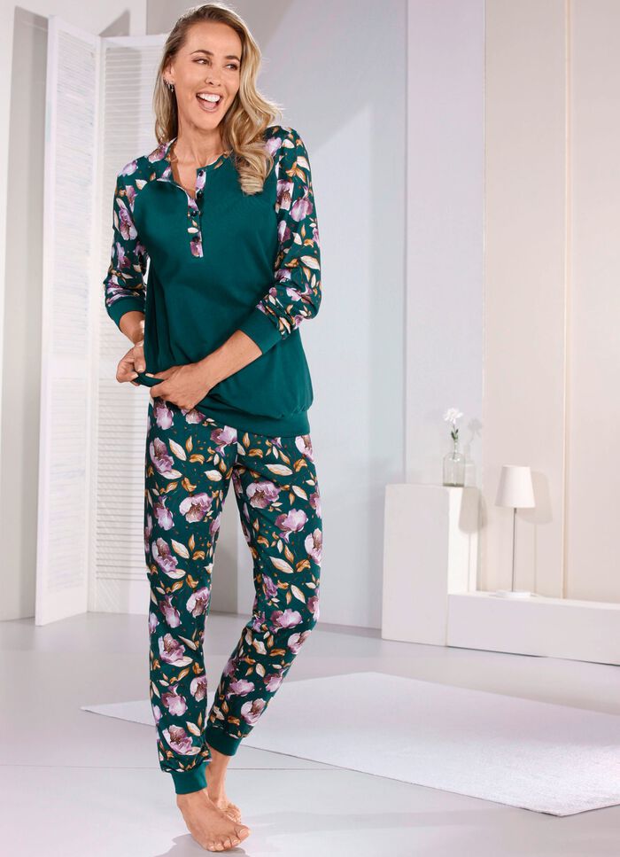 Schlafanzug mit B&uuml;ndchenabschl&uuml;ssen  