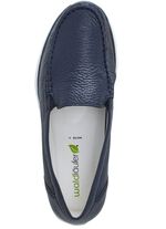 Waldl&auml;ufer, bequeme Damen-Slipper, Weite H, mit herausnehmbarem Fu&szlig;bett DUNKELBLAU