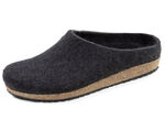 Edle Damen-Hausschuhe, Weite G, aus Schurwolle, nahtlos handgefilzt GRAFIT
