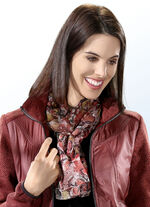 Schal mit Bl&uuml;ten- und Reptildessin 