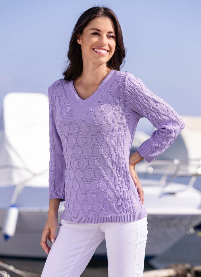 Pullover mit Strukturdessin FLIEDER