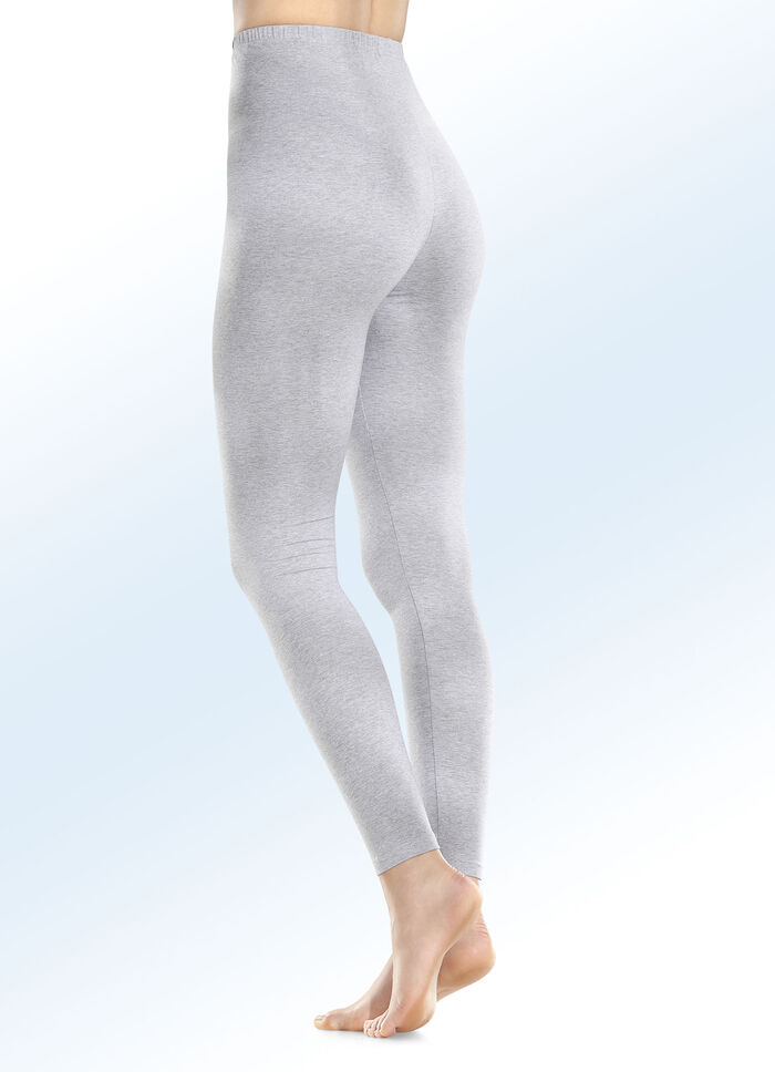 Zweierpack Leggings mit BIO-Baumwolle 1X GRAU MELIERT, 1X MARINE