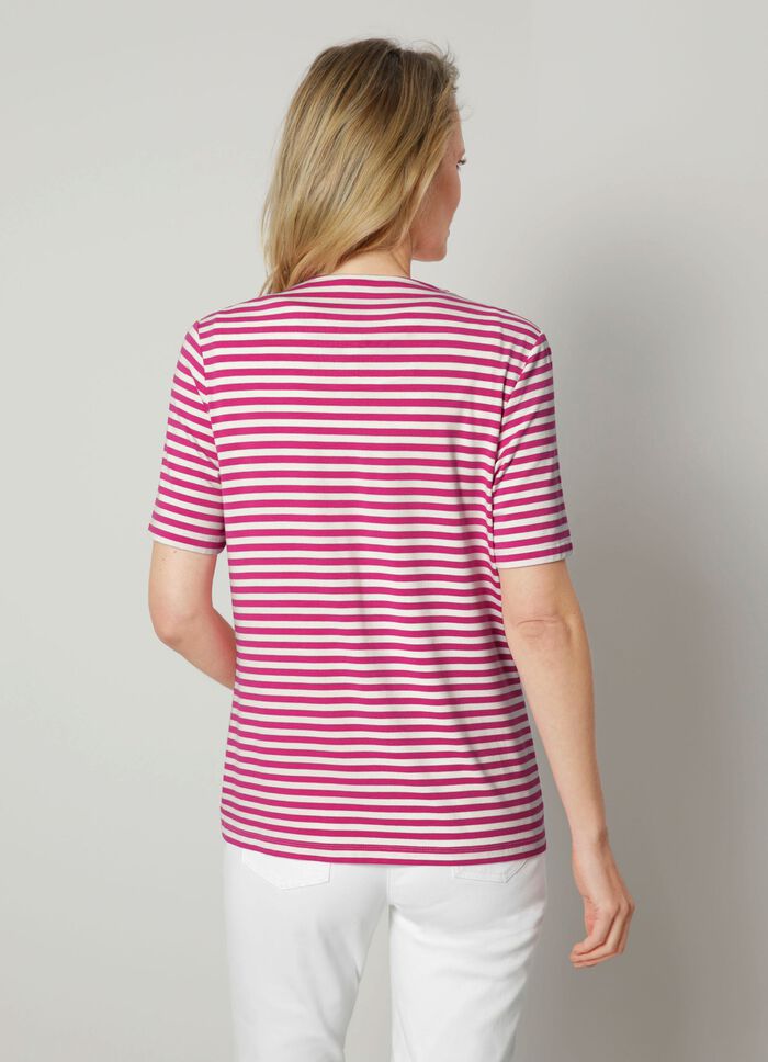 Shirtjacke mit garngef&auml;rbtem Ringeldessin 