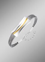 Moderne Garnitur in Bicolor aus Silber 925/- fein und Stahl 