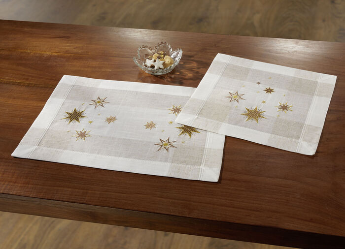 Tisch- und Raumdekoration mit Sternendessin SEKT-GOLD