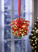 Au&szlig;ergew&ouml;hnliches Gesteck mit 20-flammiger LED-Lichterkette 