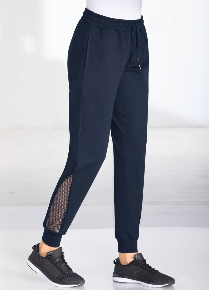 Freizeithose mit Netzeinsatz in 4 Farben 