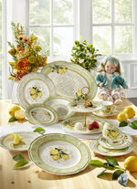 Hochwertige Fine-Bone-China-Porzellan-Serie WEISS-GELB